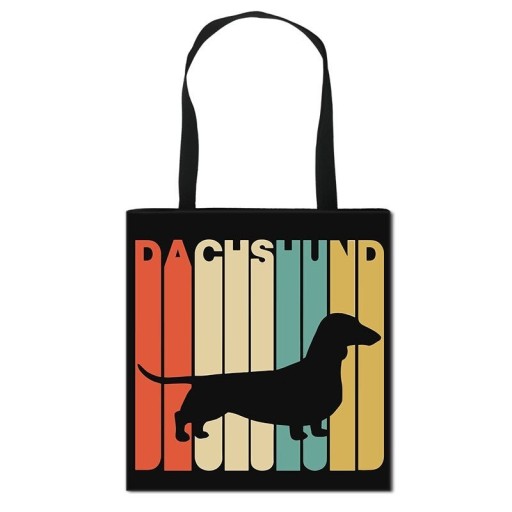 Bolso de lona para mujer con diseño de perro salchicha