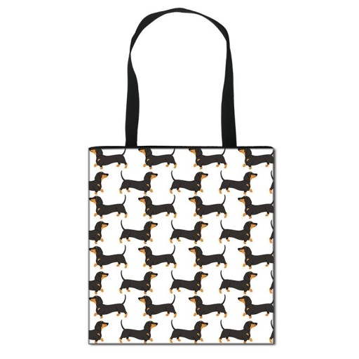 Bolso de lona para mujer con diseño de perro salchicha