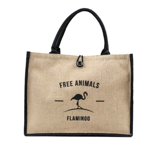 Bolso de lona para mujer con flamenco