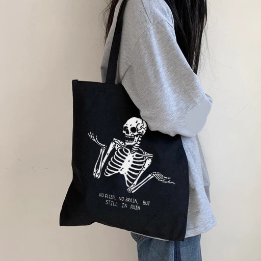 Bolso de lona para mujer esqueleto