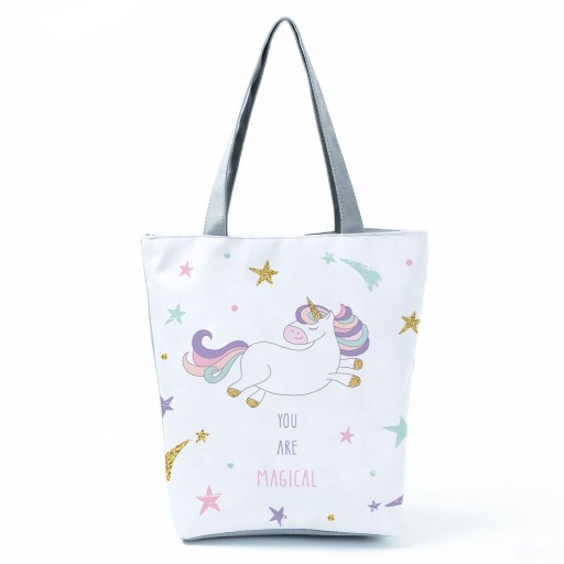 Bolso de lona para mujer unicornio