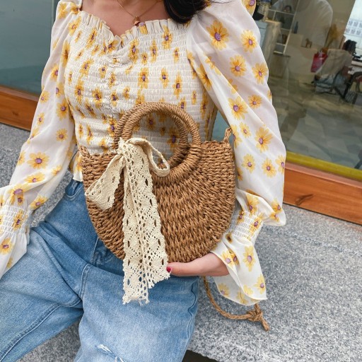 Bolso de mano de paja para mujer M1705