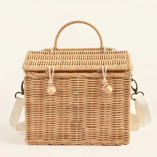 Bolso de mano de paja para mujer