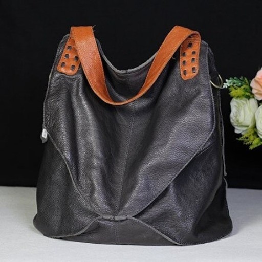 Bolso de mano de piel para mujer M872