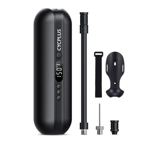 Bomba de aire inalámbrica para bicicleta con compresor 150 PSI 5200 mAh carga Tipo-C negra inflador digital para bicicletas y neumáticos
