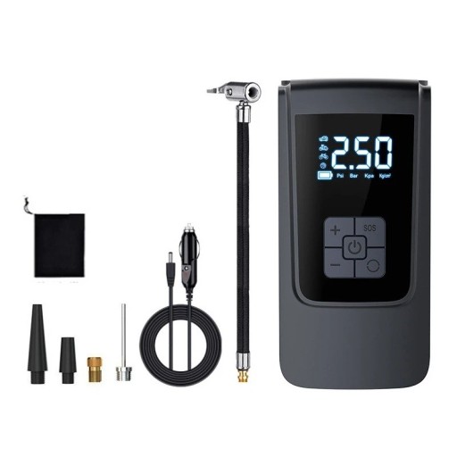 Bomba de ar elétrica com fio 16x8 cm Compressores portáteis para carro moto bicicleta bolas Enchimento rápido Medição precisa da pressão cabo