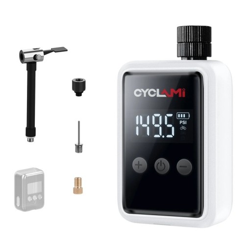 Bomba de ar elétrica para bicicleta 150 PSI Mini bomba portátil 75x51 mm Compressores recarregáveis válvula Schrader Presta manómetro MTB