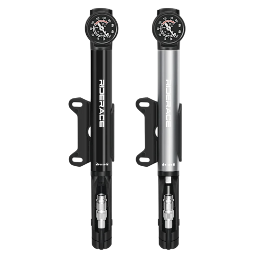 Bomba de mão para bicicleta com manómetro 275 x 37,8 mm Bomba portátil de alta pressão para pneus Presta Schrader AV FV Corpo em liga