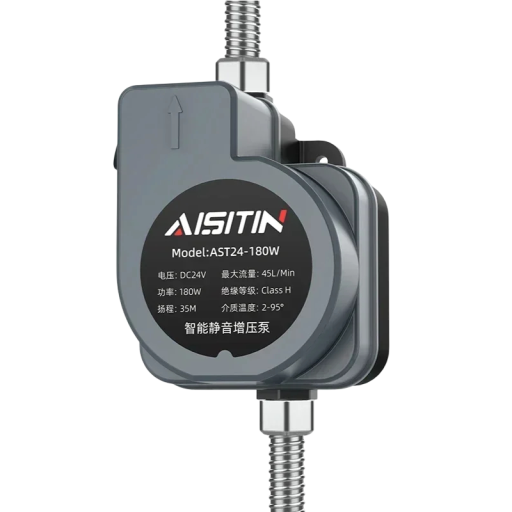 Bomba de pressão de água automática 180 W 24 V motor silencioso em cobre elevação 35 m fluxo 45 l/min plástico alimentar para chuveiro e aquecedor