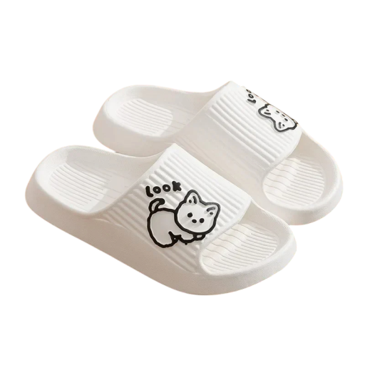 Bonitas zapatillas de casa para mujer con dibujos de gatos, suaves y ligeras, suela ergonómica y elegantes para uso diario.