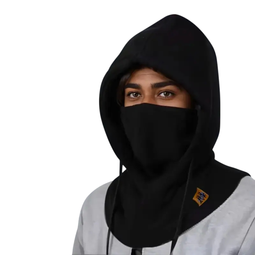 Bonnet d'hiver avec masque et col 56 x 46 cm Cagoule chaude pour temps froid Coton polyester Protection de la tête et du cou