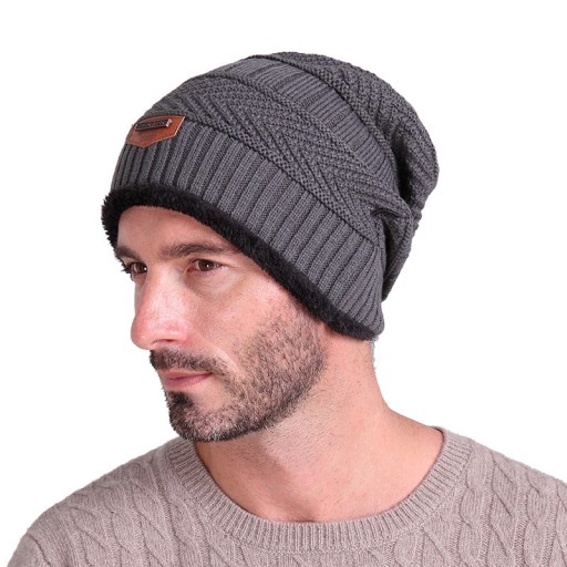 Bonnet d'hiver pour homme avec fourrure J2936
