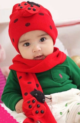 Bonnet d'hiver stylé pour enfants avec écharpe J3441