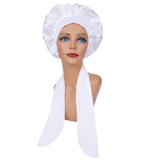 Bonnet de nuit en satin pour femmes avec bandeau