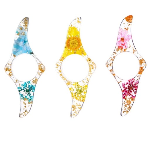 Bookmark with Thumb Hole 8.5 × 3.5 cm One-Handed Reading Floral Design Reading Aid