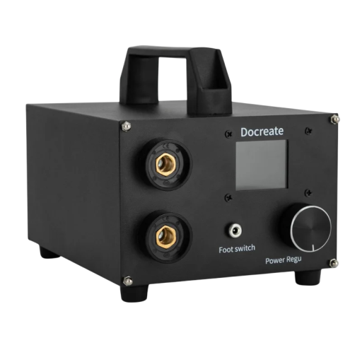 Bordpunktssvejser med dobbelt puls digital skærm 1400 A 18,7 x 15 x 10 cm sort til svejsning af nikkelbånd og batterier 18650