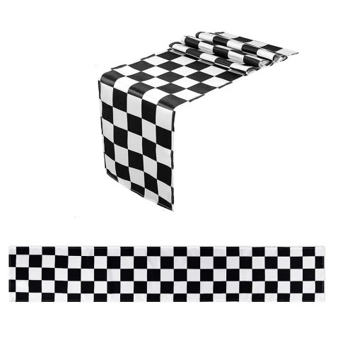 Bordslöpare 30 x 183 cm Schackmönstrad bordslöpare Polyester dekorativt band för duk Racing festdekoration Motorsport motiv