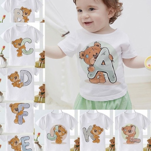 Børne-T-shirt med bogstav