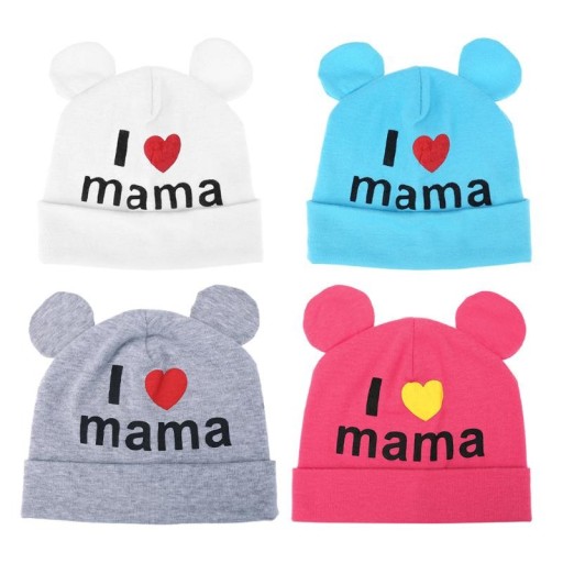 Børnehue med ører I LOVE MAMA
