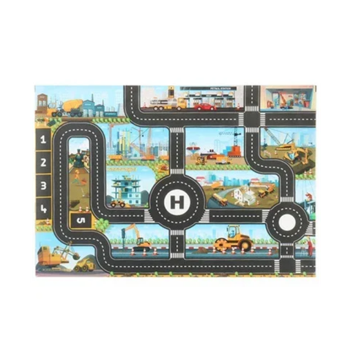 Børnelegemåtte 83x57 cm Veje og bytransport Blødt tæppe med bykort Parkeringspladser og trafikskilte Tykkelse 0,5-1 cm