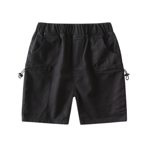 Børns drenge cargo shorts med elastisk talje og store lommer, bomulds sommer shorts til drenge til leg og sport