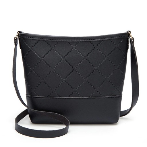 Borsa a tracolla da donna in pelle PU Elegante cucitura a rombi Parte inferiore liscia Cinghia sottile Dimensioni 22 x 18 x 4 cm
