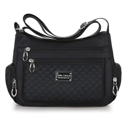 Borsa a tracolla da donna Parte anteriore trapuntata Più tasche con zip Nylon e poliestere 27 x 19 x 10 cm Per uso quotidiano