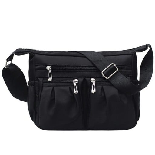Borsa a tracolla in nylon per donna Con più tasche con zip davanti e dietro Tracolla regolabile 27 x 10 x 20 cm Per ogni giorno
