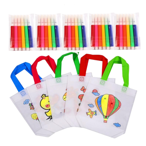 Borsa da colorare per bambini con pennarelli 5 pz