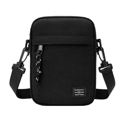Borsa da uomo casual 18,9×13,5×4,5 cm Piccola borsa quadrata a tracolla in tessuto oxford Borsa unisex cucita a mano con design diagonale alla moda