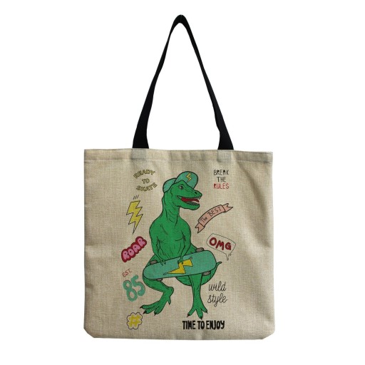 Borsa in tela da donna dinosauro