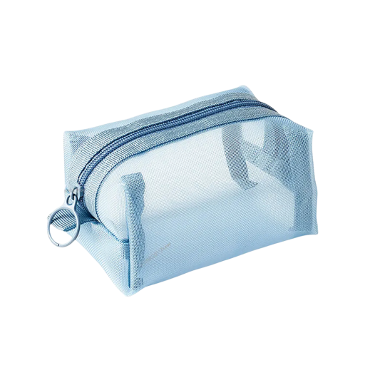 Borsa multiuso 11 x 7 x 5 cm Borsetta mini in rete traspirante Borsa da lavare in nylon Portafoglio per monete Leggera borsa da viaggio con zip