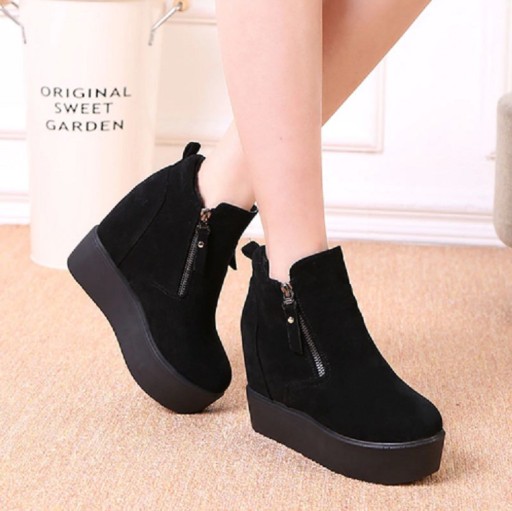 Botas de cano curto de inverno para senhora - Pretas