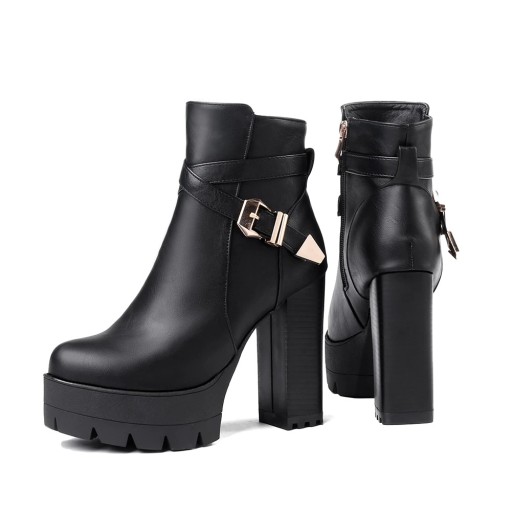 Botas de cano curto de inverno para senhora