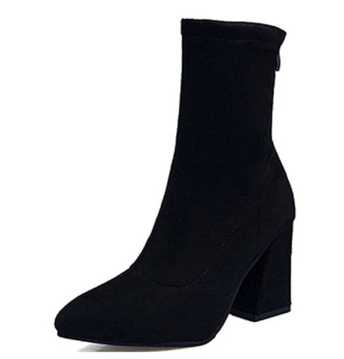 Botas de cano curto elegantes para senhora - Pretas