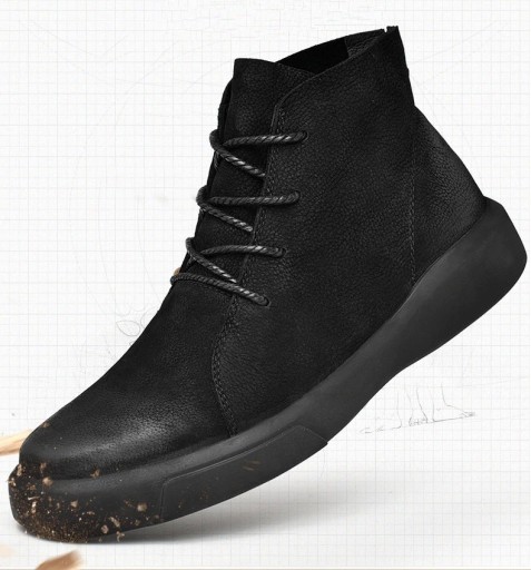Botas de Inverno em Couro para Homem com Atacadores J1544