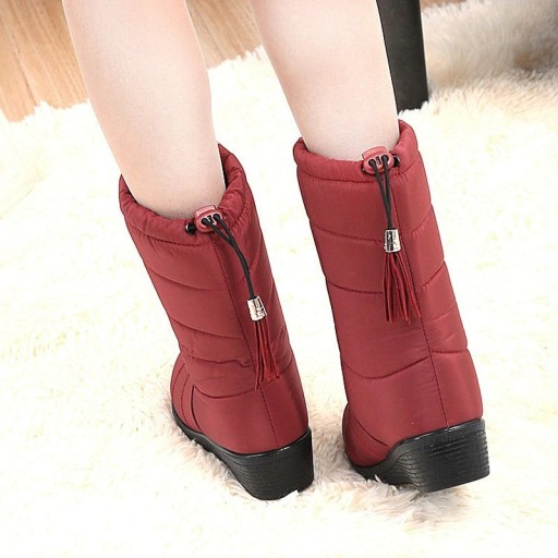 Botas de inverno femininas com fecho atrás J1195