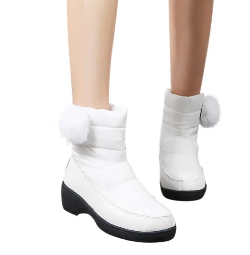 Botas de Inverno Femininas com Pom-Pom J1811