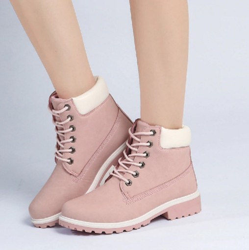 Botas de inverno femininas traper com pelúcia J3019