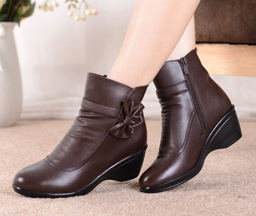 Botas de tornozelo femininas com laço J1103
