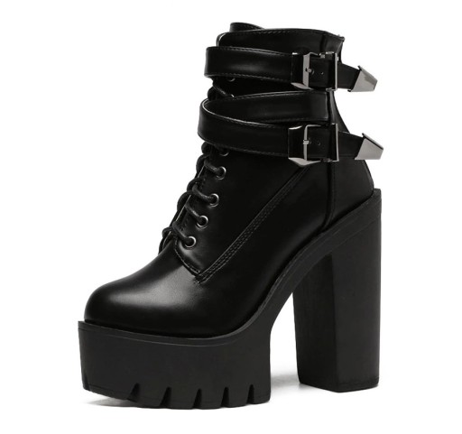 Botas de tornozelo femininas com plataforma A648
