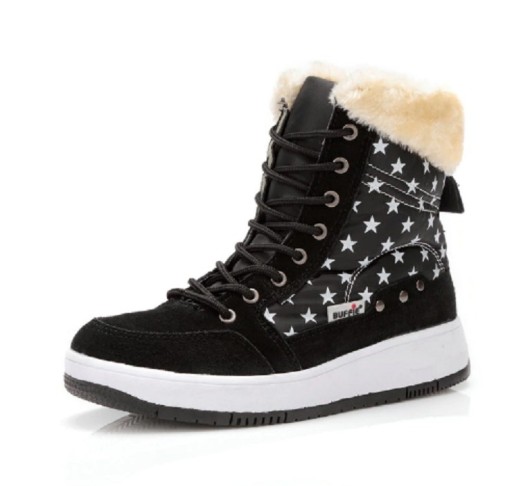 Botas de tornozelo femininas estilosas com estrelas J1164