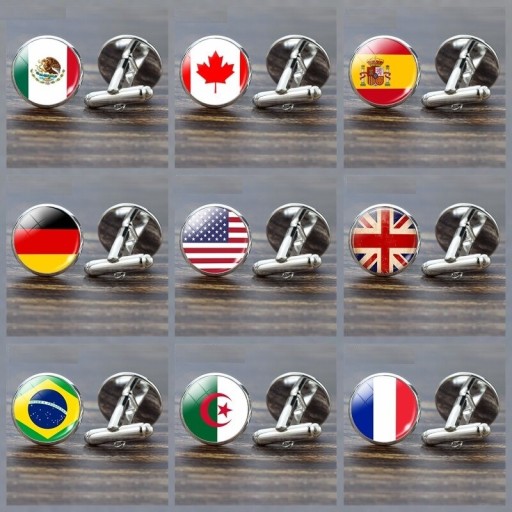 Botões de punho bandeira