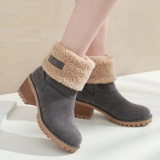 Bottes d'hiver à talons pour femmes J834