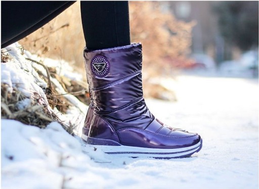Bottes d'hiver brillantes pour femmes J1736