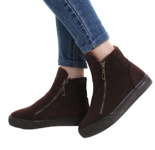 Bottes d'hiver pour femmes avec fermeture éclair J1809