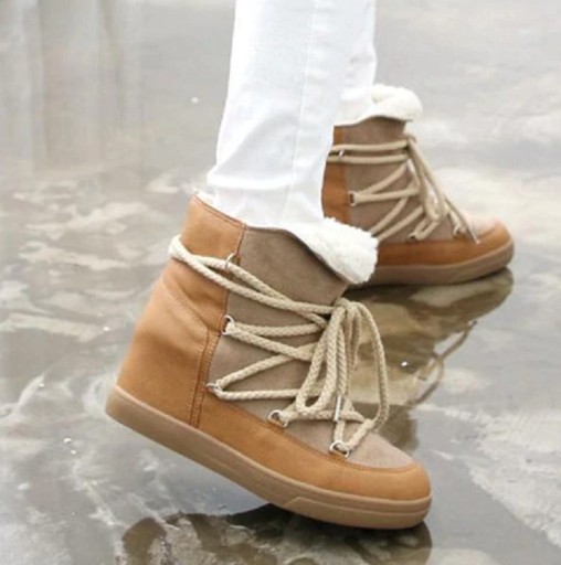 Bottes d'hiver pour femmes avec lacets J1812