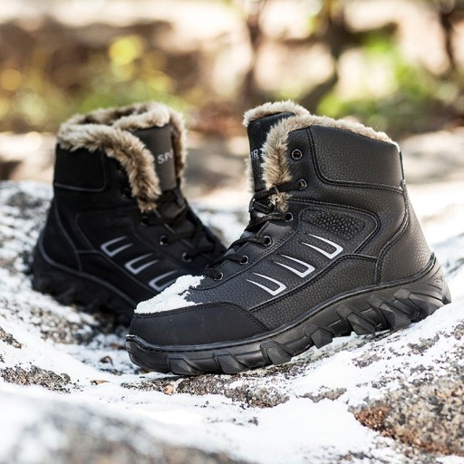 Bottes d'hiver pour hommes avec fourrure J1543