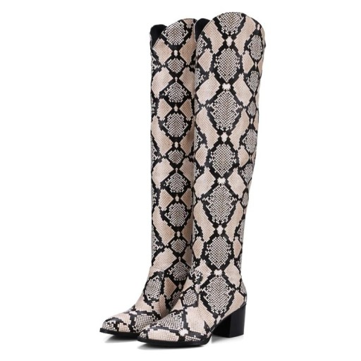 Bottes pour femmes avec motif serpent