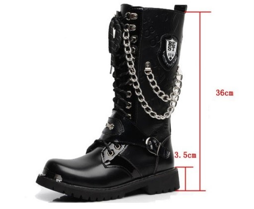 Bottes punk pour hommes avec chaîne